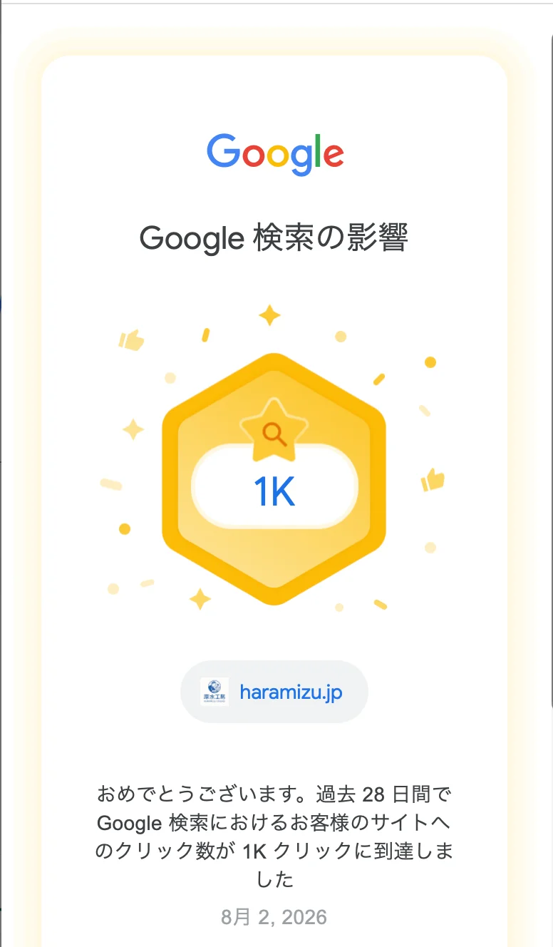 1000 クリックを達成