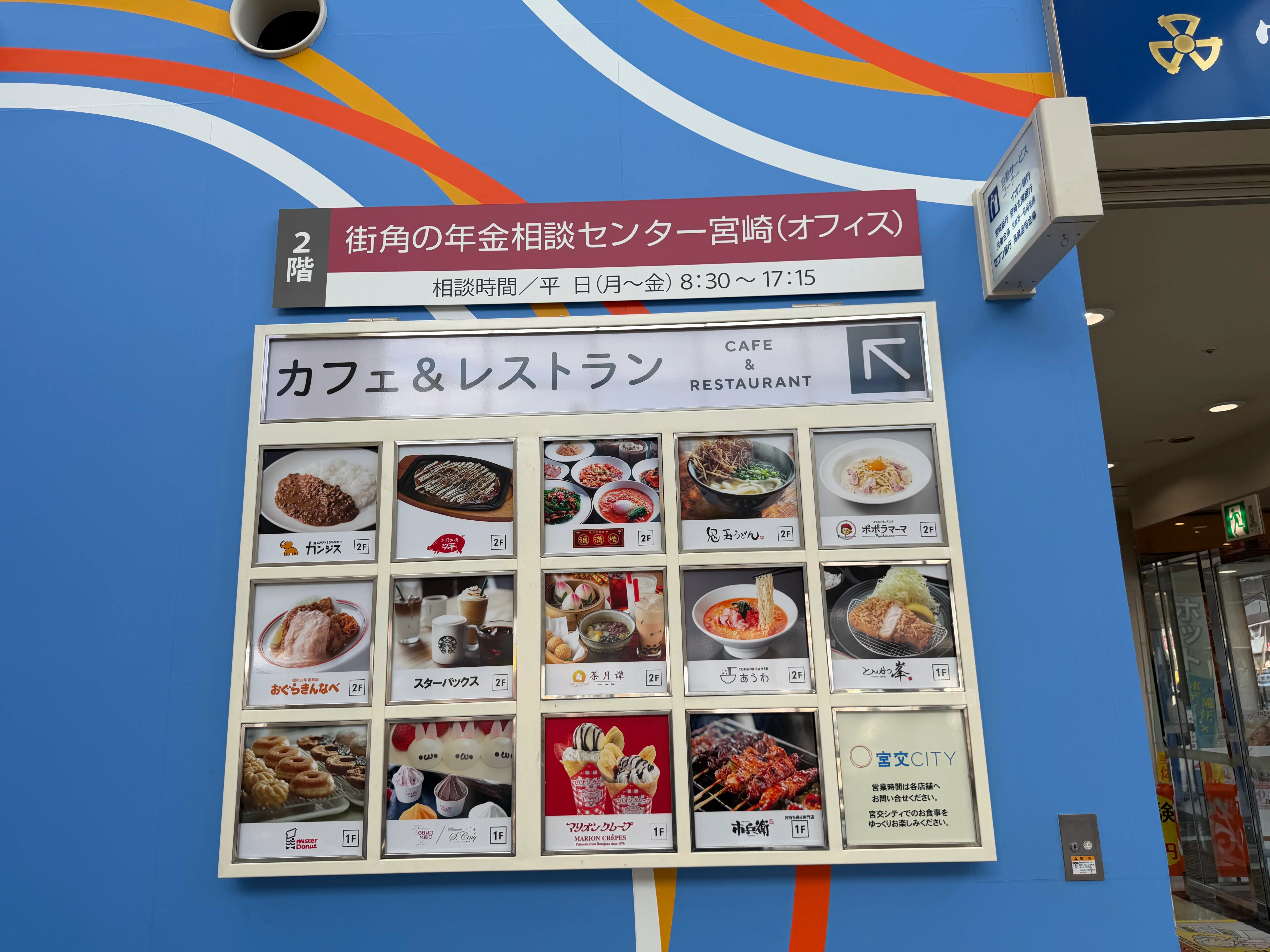 宮交シティに入ったところの看板