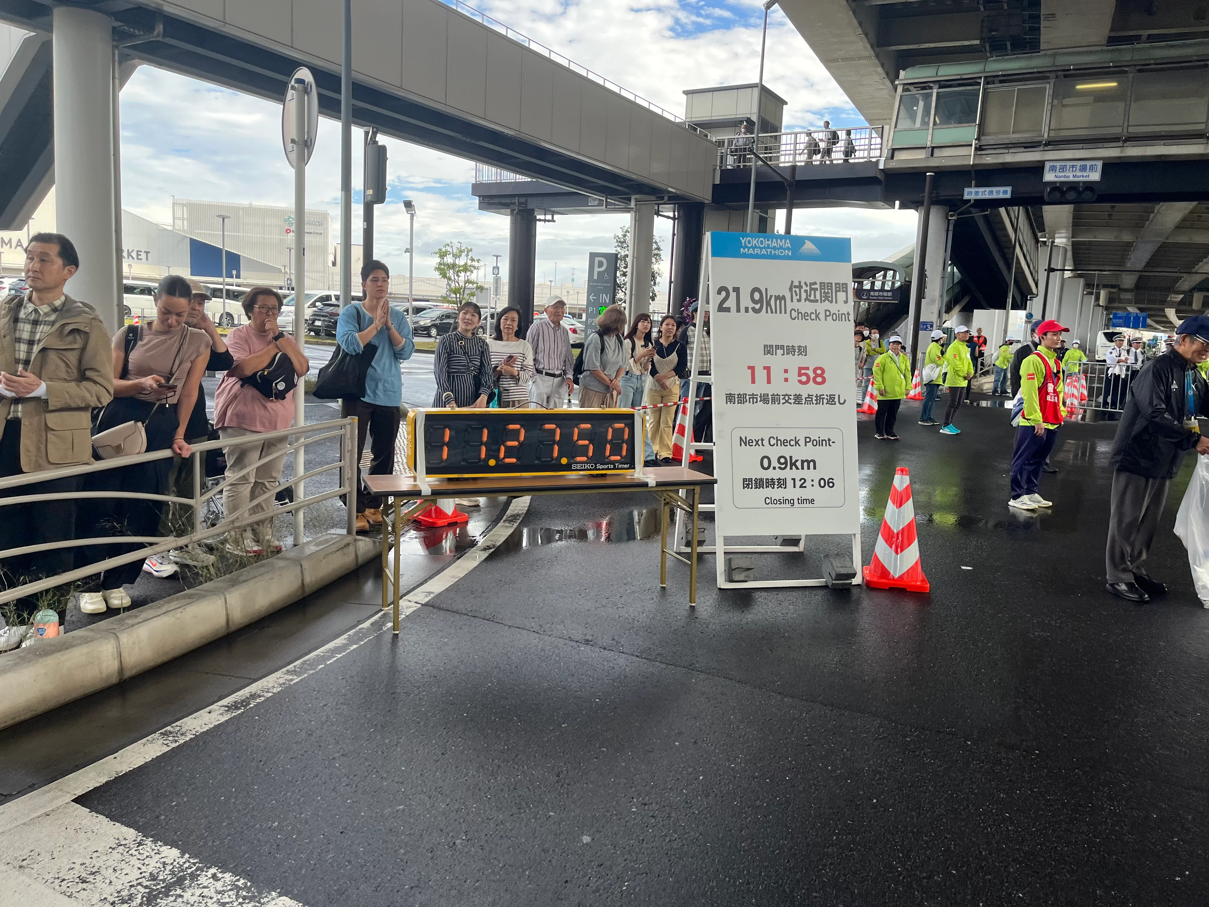 関門で残り時間をチェック